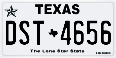 TX license plate DST4656