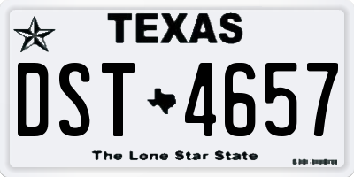 TX license plate DST4657