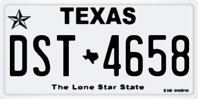TX license plate DST4658
