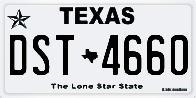 TX license plate DST4660