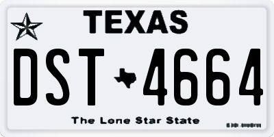 TX license plate DST4664