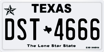 TX license plate DST4666