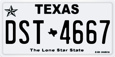 TX license plate DST4667