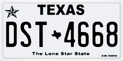 TX license plate DST4668
