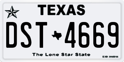 TX license plate DST4669