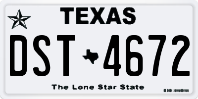 TX license plate DST4672