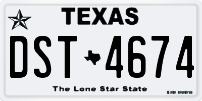 TX license plate DST4674