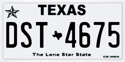 TX license plate DST4675