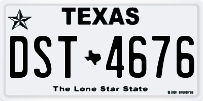 TX license plate DST4676