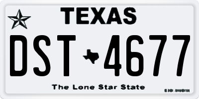 TX license plate DST4677