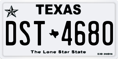 TX license plate DST4680