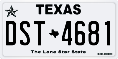 TX license plate DST4681