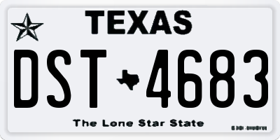 TX license plate DST4683