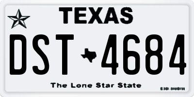 TX license plate DST4684