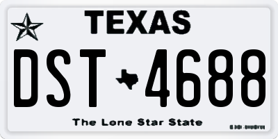 TX license plate DST4688