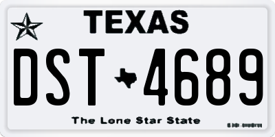 TX license plate DST4689