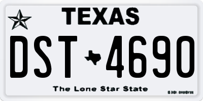 TX license plate DST4690