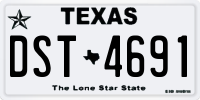 TX license plate DST4691