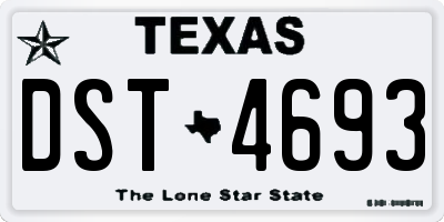 TX license plate DST4693