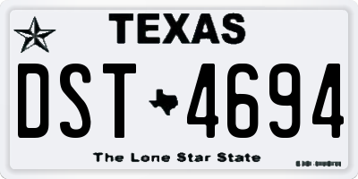 TX license plate DST4694