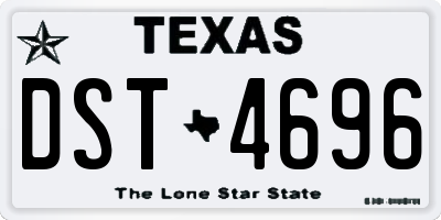 TX license plate DST4696