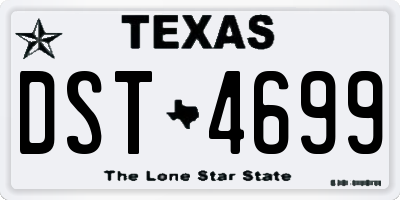 TX license plate DST4699