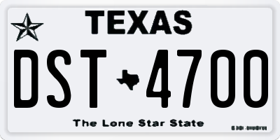 TX license plate DST4700