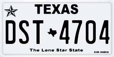 TX license plate DST4704