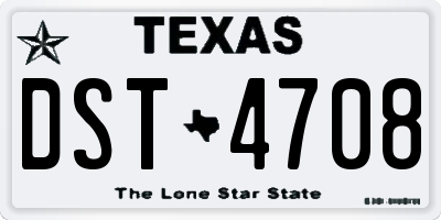 TX license plate DST4708