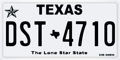 TX license plate DST4710