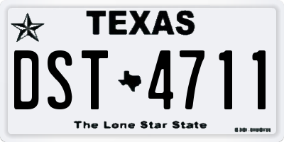 TX license plate DST4711