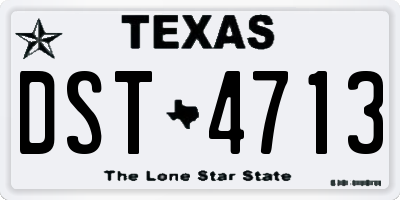 TX license plate DST4713
