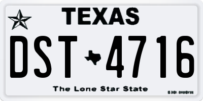 TX license plate DST4716