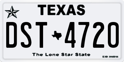 TX license plate DST4720