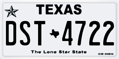 TX license plate DST4722