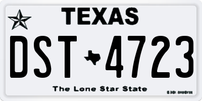 TX license plate DST4723