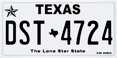 TX license plate DST4724