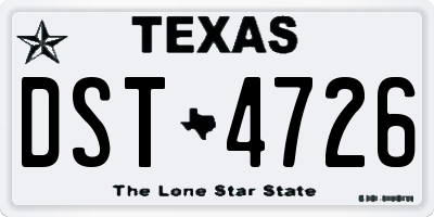 TX license plate DST4726