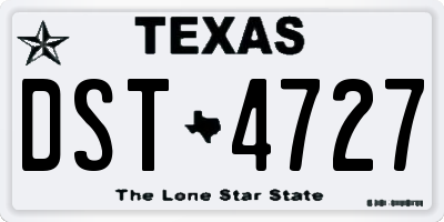 TX license plate DST4727