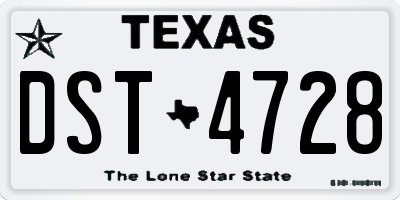 TX license plate DST4728