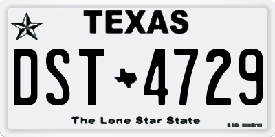 TX license plate DST4729