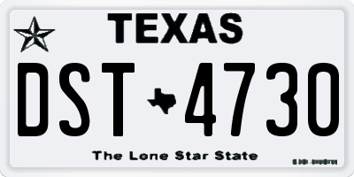 TX license plate DST4730