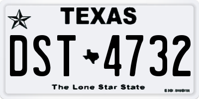 TX license plate DST4732