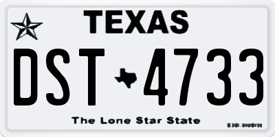 TX license plate DST4733