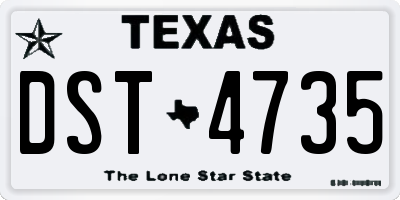 TX license plate DST4735