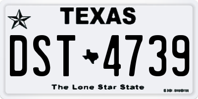 TX license plate DST4739