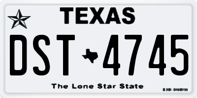 TX license plate DST4745