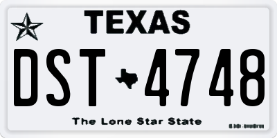 TX license plate DST4748
