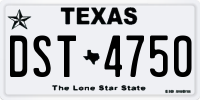 TX license plate DST4750