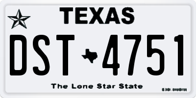 TX license plate DST4751